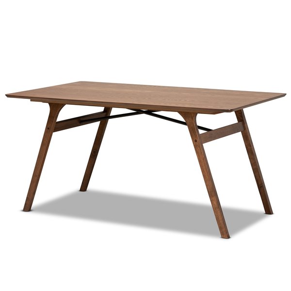 Baxton Studio Saxton Mid-Century Modern Transitional Walnut Brown Finished Wood Dining Table 186-11866-Zoro